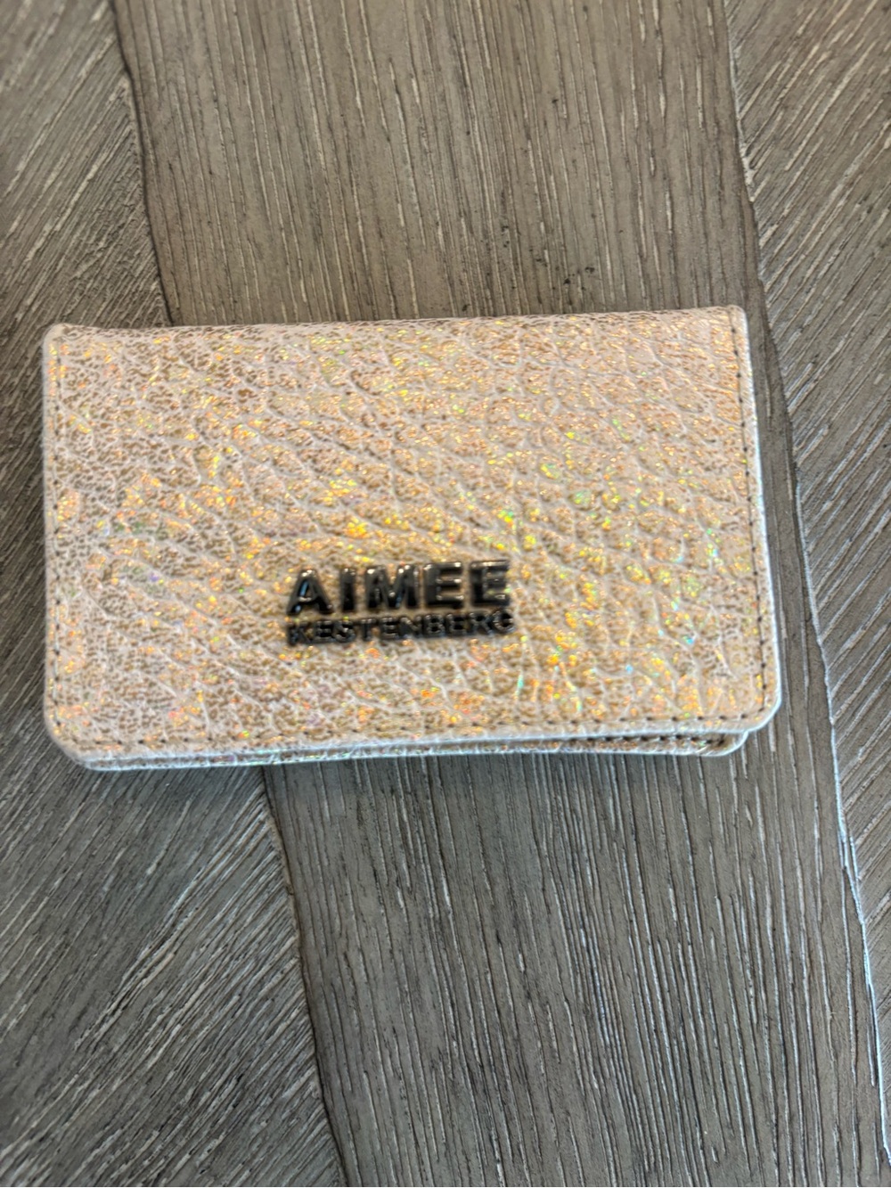 Aimee Kestenberg Iridescent Beige Card & Key Holder